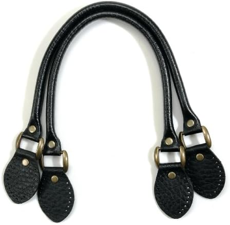 byhands Genuine Leather Embossed Black Purse Handles/Bag Strap, 18.9" (22-4801)