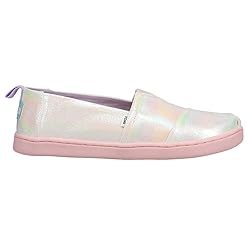TOMS Kids Girls Alpargata Iridescent Slip On Flats