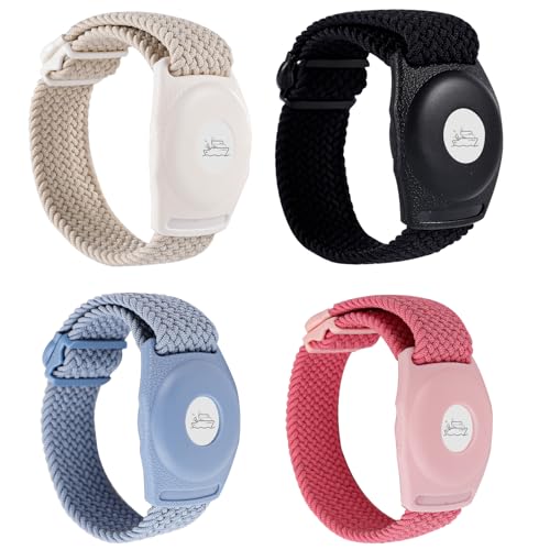 PEUTIER 4pcs Holder for Princess Cruise Medallion, Adjustable Braided Wristband Bracelet for Princess Medallion Holder Accessories Comfortable & Breathable Watch Band fit Men Women (4 Colors)