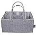Baby Diaper Caddy Organizer by Devray | Nursery Storage Bin | Grey Leather Pu Handles and Top Trim with 5 Compartments