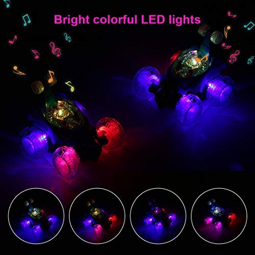 UTTORA Ferngesteuertes Auto, Kinderspielzeug für Jungen Mädchen, Dual Modi 360° Drehbarer Stunt Rennwagen LED-Lichter, USB-Kabel, Kontrollierte Schaltermusik ,Crawler,Geschenk für Jungen Mädchen