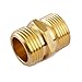 LitOrange (2 Pack Lead-Free Brass Garden Hose to Pipe NPT Fitting Connect, Green Thumb Quick Swivel Connector Adapter,Double Male Thread Size GHT 3/4