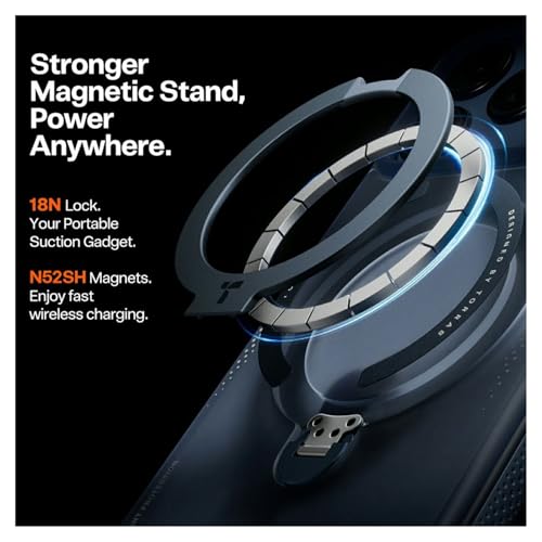 TORRAS Ostand Q3 Air for iPhone 17 Pro Max Case with 360 Magnetic Stand, Fit for Magnetic, Mil-Grade Drop Tested, Camera Control Button, Shockproof Phone Case for iPhone 17 Pro Max 6.9", Deep Blue