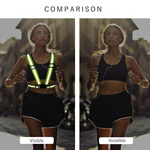 Reflective Vest, 2 Pack Safety Reflective Running Vests with 4 Safety Reflector Band Tape, Adjustable Reflective Safety Vests for Night Running Walking Cycling Motorcycle Jogging Working