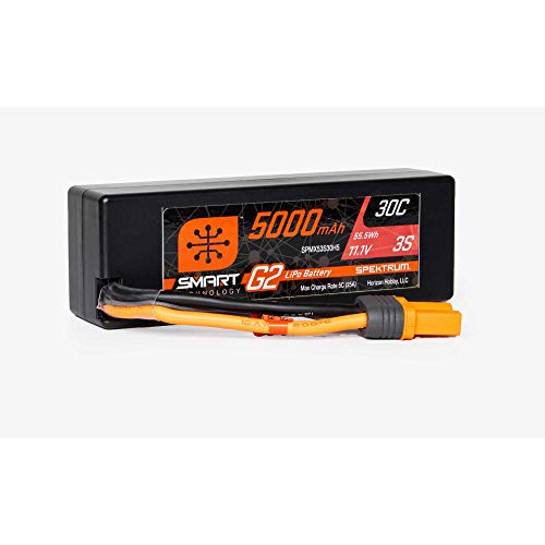 Spektrum 11.1V 5000mAh 3S 30C Smart LiPo G2 Hard Case: IC3, SPMX53S30H5