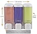Templeton Three Chamber Compact Soap, Shampoo & Lotion Dispenser, in Shower Wall Mount, Clear
