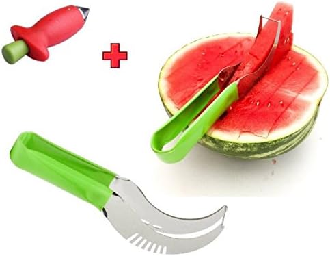 The Juicy Watermelon Slicer ✔ 304 Stainless Steel Watermelon Kitchen Slicer + Bonus Strawberry Huller ✔ Kitchen, Summer, Refreshing, Fresh, Fruit