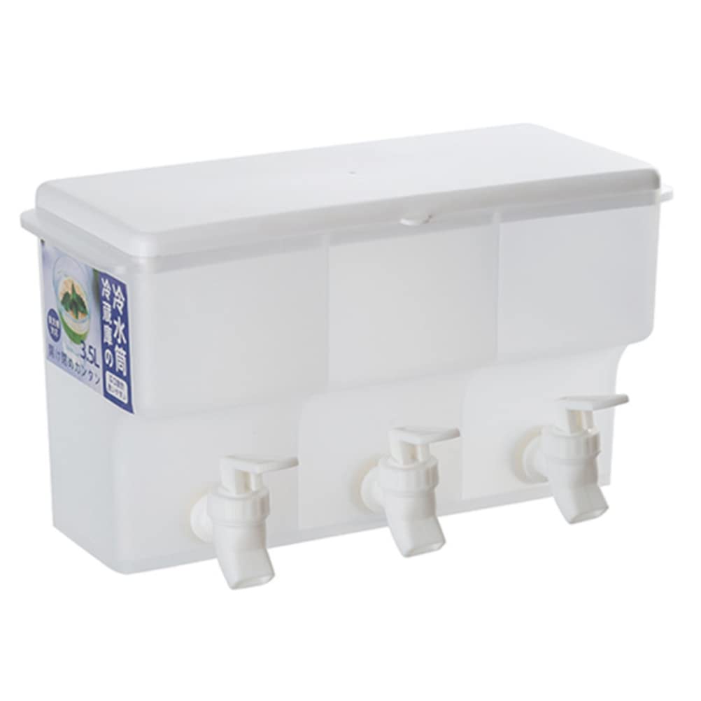 Sahgsa 3.5 L Plastic Drinks Dispenser with 3 Compartments, 3 Taps, Refillable Drinks Dispenser, Fridge Water Dispenser for Cold Drinks, Juice, Lemonade