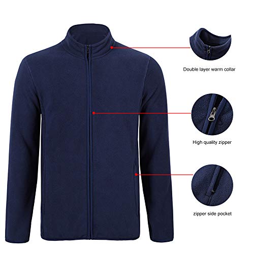 Pioneer Camp Men's Classic Full-Zip Polar Fleece Jacket (Dark Blue, XL)