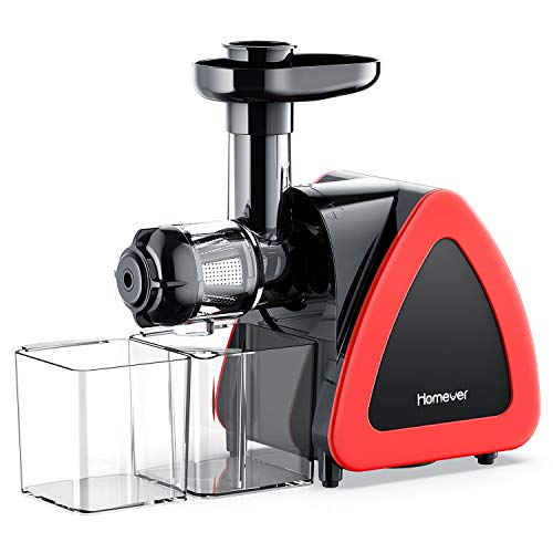 Juicer Machines, HOMEVER Slow Masticating Juicer for Fruits and Vegetables, Quiet Motor, Reverse Function, Easy to Clean Hight Nutrient Cold Press Juicer Machine with Juice Cup & Brush, BPA-Free Juicer Machines, HOMEVER Slow Masticating Juicer for Fruits and Vegetables, Quiet Motor, Reverse Function, Easy to Clean Hight Nutrient Cold Press Juicer Machine with Juice Cup & Brush, BPA-Free