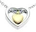 Double Heart Golden Cremation Urn Jewelry Necklace Pendant Funnel Fill Kit, Keepsake Memorial Ashes