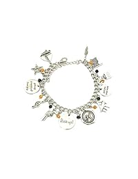 Hamilton Broadway pulsera c caja de regalo por de superhéroes, tono de plata, múltiples encantos