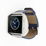 Fitbit Blaze Accessory Band, Vancle Luxury Genuine Leather Replacement Wrist Watch Strap for Fitbit Blaze