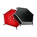 Dice Tray Metal Dice Rolling Tray Holder Storage Box for RPG, DND Table Games, Double Sided Folding PU Leather Tray (Red)