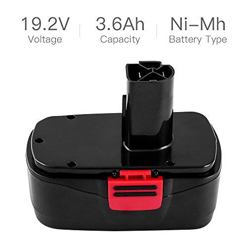 Dosctt 3.6Ah Replace for Craftsman Ni-Mh DieHard 19.2Volt C3 Battery 315.115410 315.11485 130279005 1323903 120235021 11375 11376 Cordless Drills Pack of 2