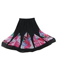 Mogul Womens Black Skirt Sequin Work Flared Hippie Summer Skirt S