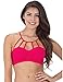 Idea's Strappy Caged Bralette,One Size,Neon Coral
