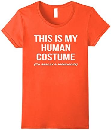 Womens Human Costume I'm Really a Mongoose Shirt Costume Tee Small Orange