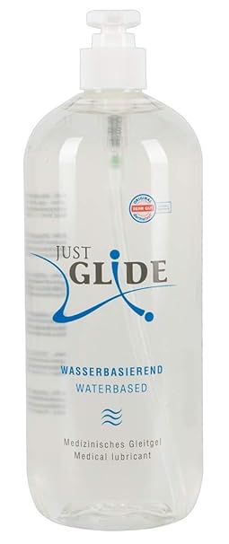 Just Glide Gleitgel 1000 ml - Natürliches Gleitmittel auf Wasserbasis für sie und ihn, ergiebiges Aqua Gleitgel, 100% vegan
