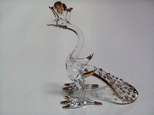 Pakdeevong shop Miniature Blown Glass peacock Handmade Animal Colorful Cute Decoration
