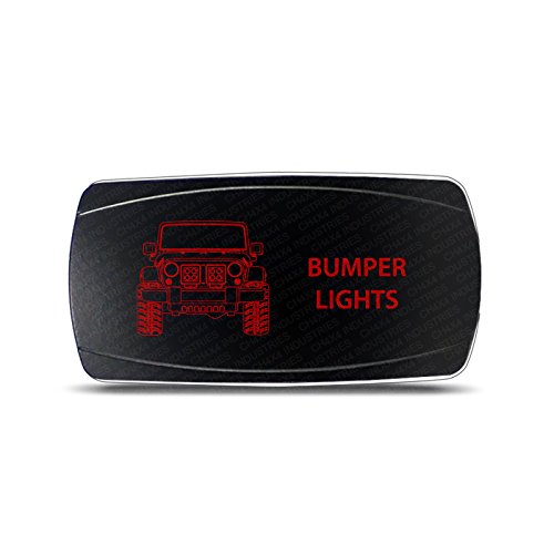 CH4x4 Rocker Switch Jeep Wrangler JK Bumper Lights Symbol - Horizontal - Red LED