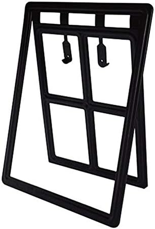 Yity88 Home Gate Cat Dog Flap Pet Door Frame Doghole Fold Resistant 2 Way Easy Install(Black)