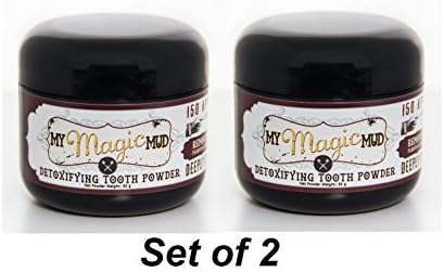 (Set of 2) My Magic Mud Raw &amp; Natural Whitening Tooth Powder Deep Cleans Gentle on Enamel Flouride Free 1.06 OZ / 30g