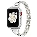 Huishang for Apple Watch Accessories, Women Jewelry Bangle Metal Stainless Steel Adjustable Bracelet with Rhinestone 38MM 40MM Editions Wristband for Apple Watch (Metal Silver 38mm/40mm)