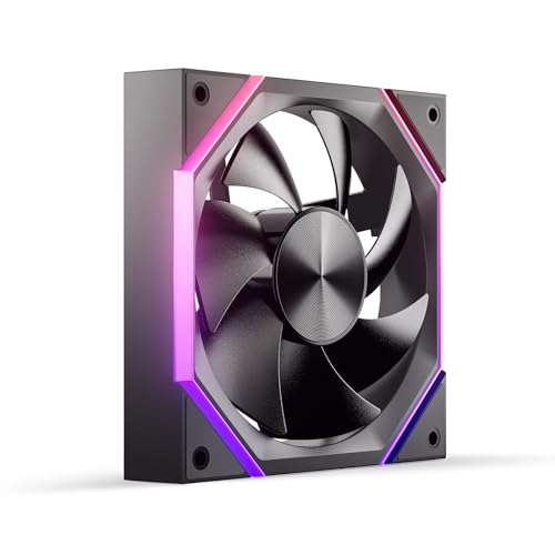 AsiaHorse Nyota ARGB PC Case Fan 120MM [3 Packs] [Forward] [HDB] 2000RPM/ 61.5CFM/ 50,000 Hours Working Life Nyota-A12-Black-3PACK