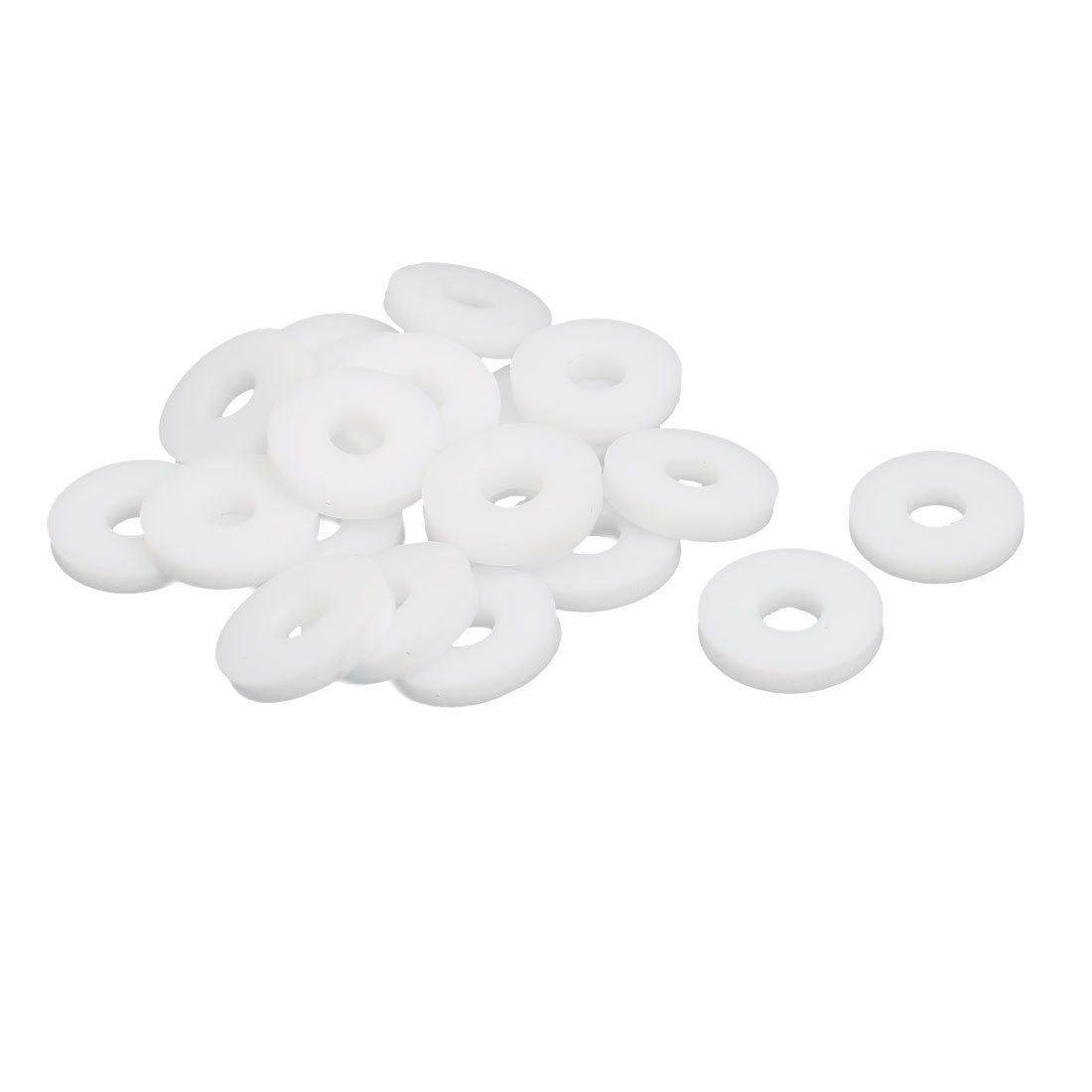 sourcingmap PTFE Flat Washers 18mm OD 6mm ID 3mm Thickness Sealing Gasket for Faucet Pipe Water Hose, White, Pack of 20
