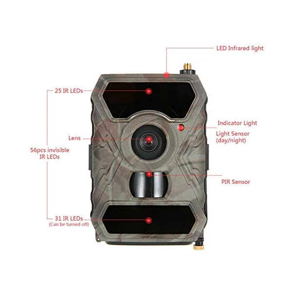 Tierkamera Wildkamera Fotofalle Jagdkamera Trail Wildlife Kamera 12MP HD Spielkameras 1080P Digital Jagdkamera 940NM… – Bild 7