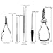 HAIRBY Ingrown Toenail Tool Kit 5PCS for Thick Nails, Professional Stainless Steel Cuticle Nipper, Ingrown Hair Tweezers, Alicates Manicure Pedicure Clipper Set with Protective Case (Full Jaw)