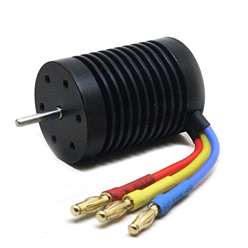Brushless Motor, Upgrade Waterproof 9T 4370KV Brushless Motor + 60A ESC +Program Card Combo for 1/10 RC Car Truck US (Black)
