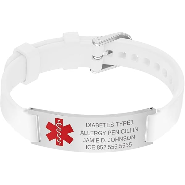 TGLS Medical Alert ID Bracelet - Laser Engraved Seizure Alert, Adjustable Silicone & Stainless Steel, Emergency First Aid