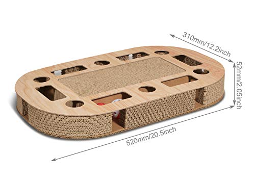 Supremery-Katzenspielplatz-52x31x55cm-mit-integrierter-Kratzpappe-XXL-Katzenspielzeug-Kratzmbel-Kratzbrett-aus-Wellpappe-fr-Katzen-mit-Spielball