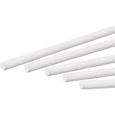 MECCANIXITY ABS Plastic Rod Round Solid White Bar 4mmx250mm for DIY Model Material, Architectural Model Making, DIY Sand Table, Pack of 5