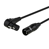 XLR Microphone Cable,CableCreation Right Angle 15 FT XLR Male to XLR Female Balanced 3 PIN Mic Cables, Black