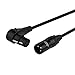 CableCreation Right Angle XLR Female to XLR Male Cable, Microphone Balanced XLR 3pin Female to Male, 15 Feet / Black