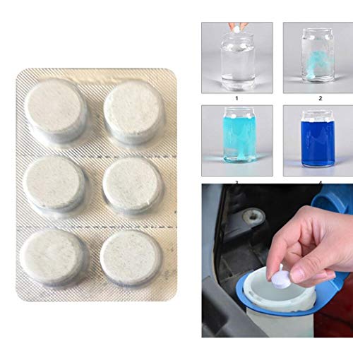 Inverlee Car Windshield Glass Clean Washer Tablets Effervescent Tablets Detergent Car Window Cleaner Cleaning Tool (1Bag Including 6Pcs) (1pcs)