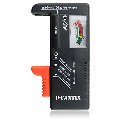 D-FantiX Battery Tester, Universal Battery Checker for AA AAA C D 9V 1.5V Button Cell Batteries (Model: BT-168)