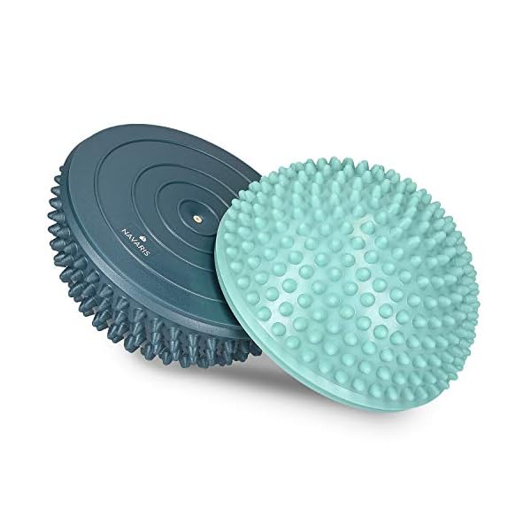 Navaris 2x Hedgehog Balance Pods - Set of 2 Spiky Fitness Domes for Sports, Foot Massage, Stability Training, Balancing…