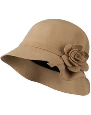Wool Felt Crushable Hat with Flower - Tan W23S48D