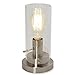 Light Accents Dimmable Table Lamp Antique Style with Vintage Edison Bulb (Brushed Nickel)