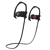 Bluetooth Headphones,V4.1 Wireless In-Ear Sports Earbuds Sweatproof Earphones Noise Cancelling Headsets with Mic. (Black)