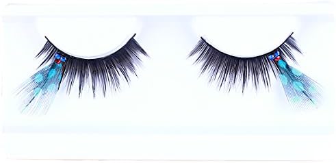 Feather Eyelash with Green Feathers for Beautiful Model Stage Show