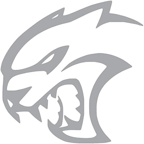 DODGE HELLCAT Vinyl Sticker Decal (6" x 6", Silver)