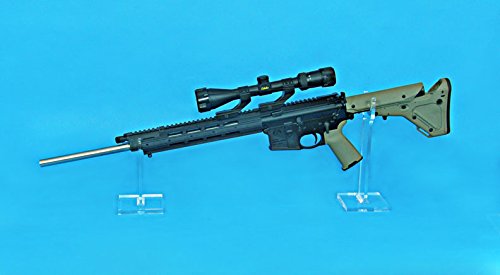 Easels by Amron Rifle, Long Gun Wide Top Display Stand, for Displays and Shows, Clear Acrylic, Sold AS Single Units for Mixing Sizes. (Usually Pick 2) (6 inch)