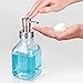 iDesign Clear InterDesign Cora Glass Foaming Soap Dispenser Pump, for Kitchen or Bathroom Countertop Brushed