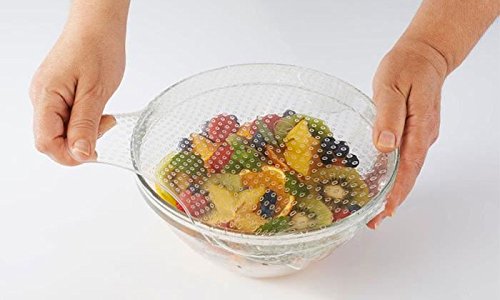 Food Saver! Reusable Stretchy Silicone lids，Reusable food wrap, Durable and Expandable to Fit Various Sizes and Shapes of Containers,Dishwasher and Freezer Safe Pack of 4 - Thumbnail 2