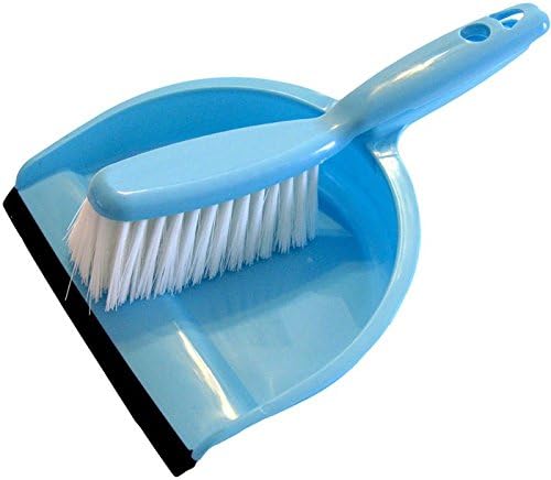 Confy Dustpan&amp;Brush set for sweeping, cleaning floors, carpets, bedroom, bahtroom, kitchen, office, games room, television room (Blue)